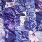 1 Yard Stretch Cotton Sateen Fabric Purple Floral Patchwork Periwinkle Patch Print Fabric